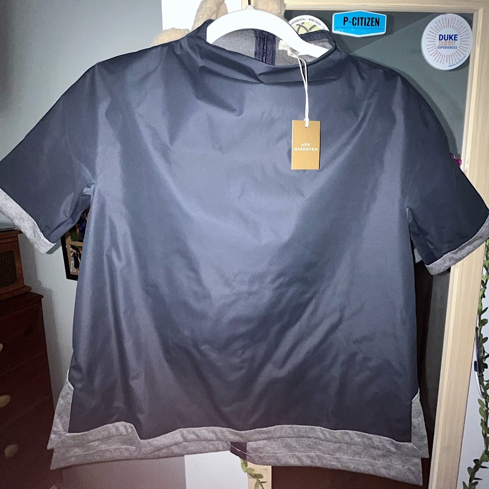 Ann Mashburn Top — Funnel Neck Taffeta